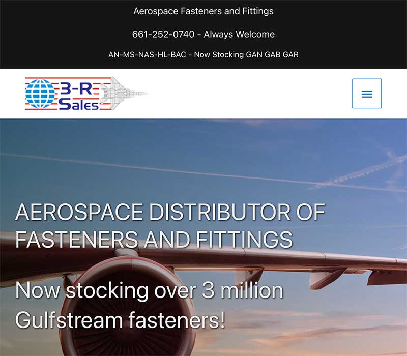 Aircraft Hardware Example Website